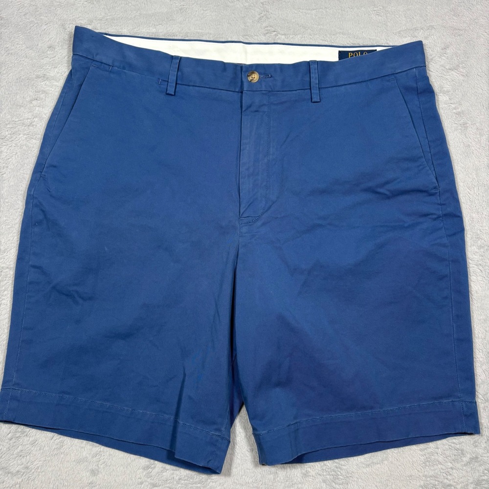 Polo Ralph Lauren Mens Blue Stretch Classic Fit Chino Shorts Size 36